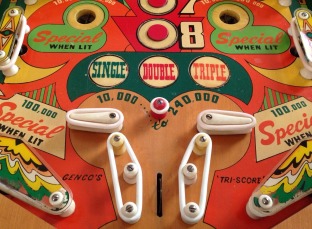 pinball 1951 Genco Tri-Score woodrail pinball machine
